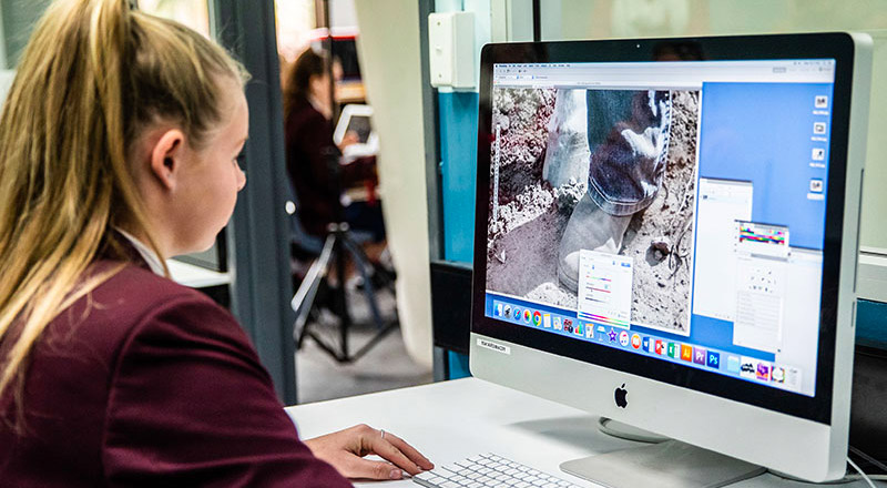 Bede Polding Catholic College South Windsor student using Photoshop on an iMac