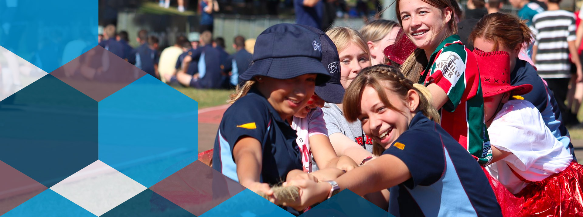 Bede Polding Catholic College Sth Windsor students playing Tug of War