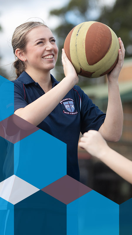 Bede Polding Catholic College South Windsor students playing netball