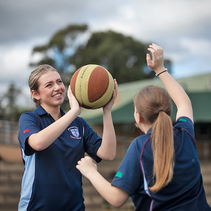 Netball court at Bede Polding Catholic College Windsor